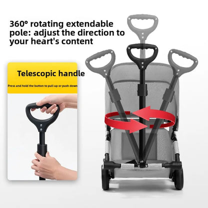 Small Dog Pet Stroller Foldable Lightweight Travel Outdoors Cross Border US Europe Pet Trolley Pet Stroller Trolley for Dog