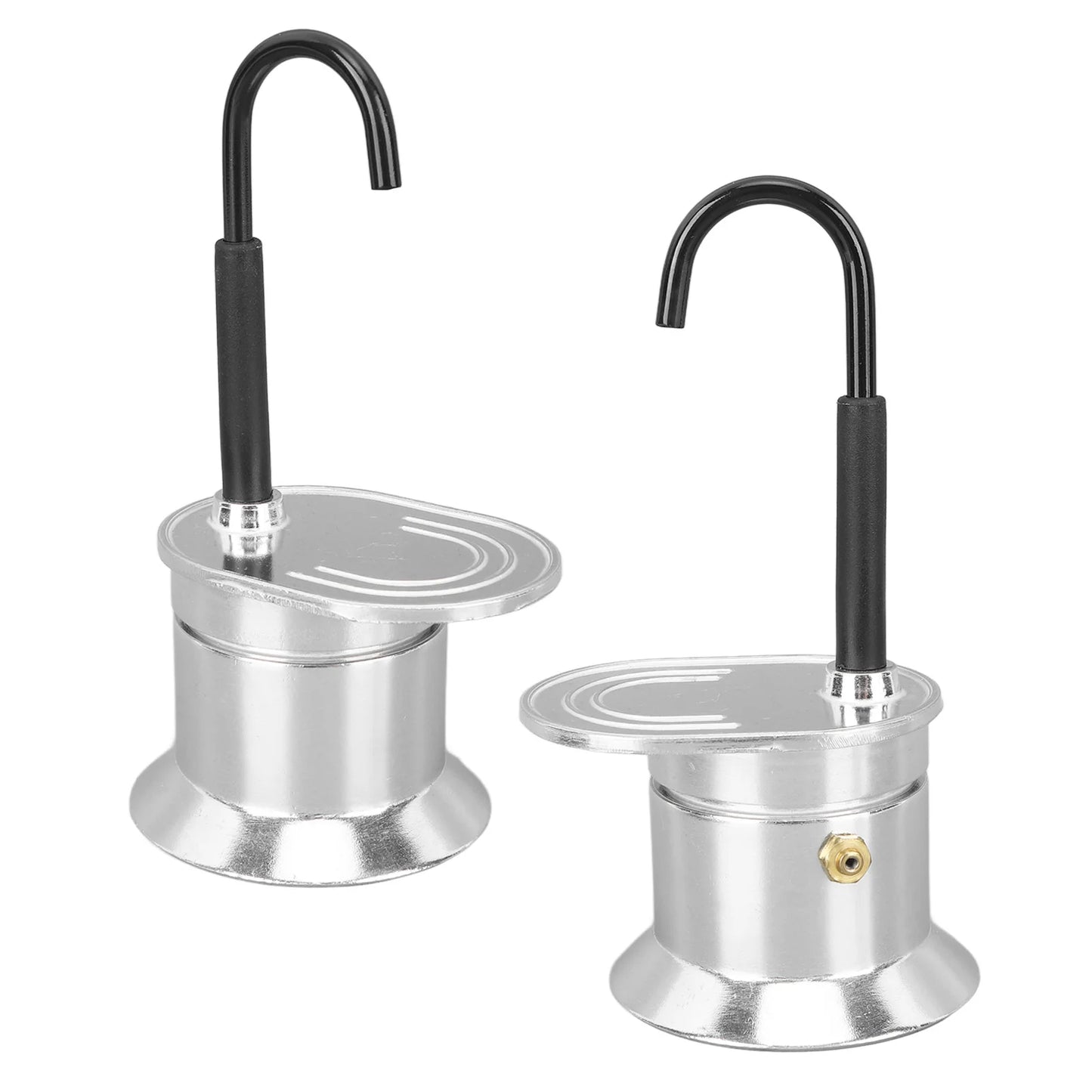50ML Single Tube Moka Pot Cup Aluminum Alloy Spout Stovetop Italian Coffee Maker for Outdoor Parties Travel Kitchen Accessories