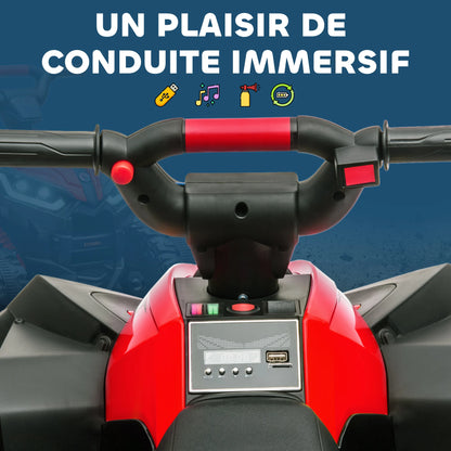 Electric Quad, suitable for children 3-5 years, engine 12 V 2 speeds, Lighthouse LED 3-6 km/h, Red Air