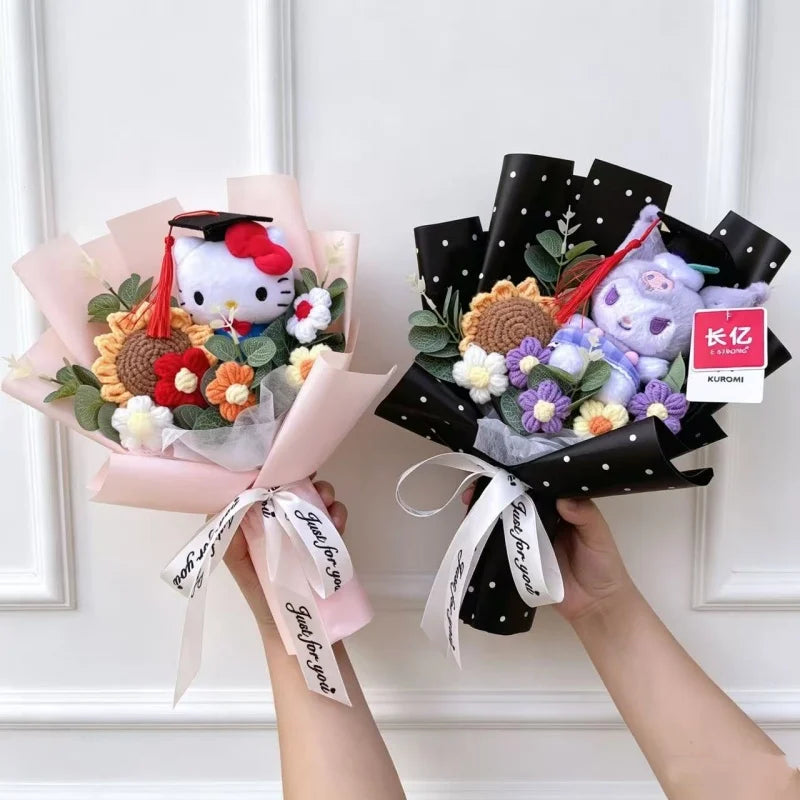Cartoon Anime Series Hellokitty Kulomi Plush Toys Creative Graduation Bouquet Children's Day Birthday Graduation Gifts For Kids