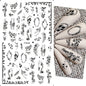 Black and White Love Flowers Line Art 3D Stickers Nail Decals Nail Art Accessories Butterfly Rose Nail Stickers Nail Sliders