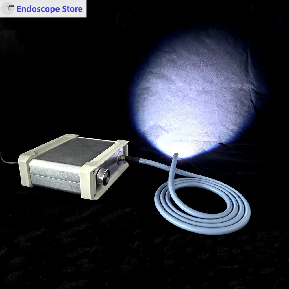 MINI Portable LED 50W 100W Endoscope Optics Microscope Laparoscopy Cystoscopy Light Source and Cable Pets Vet ENT Adjustable