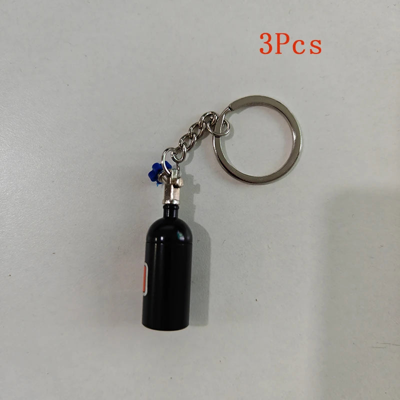 Ajrc 1/10 Simulation Climbing Car Universal Decorative Parts Nos Metal Simulation Nitrogen Bottle With Fixed Chain