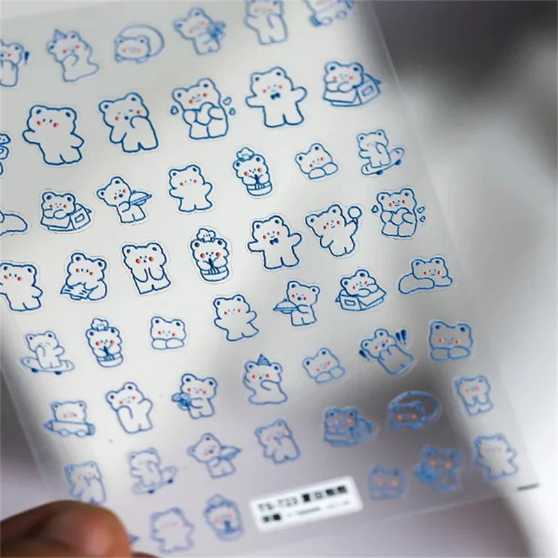 1pcs 5D Kawaii Jelly Nail Art Stickers Cute Jellyfish Self Adhesive Nail Art Decorations Stickers DIY Cartoon Manicure Decals