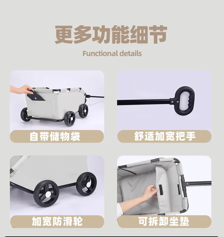 Foldable Pet Stroller Cart for Small Dogs Cats Puppy Kitten Outdoor Travel Carrier Toy Pushcart