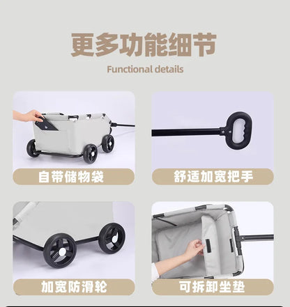 Foldable Pet Stroller Cart for Small Dogs Cats Puppy Kitten Outdoor Travel Carrier Toy Pushcart