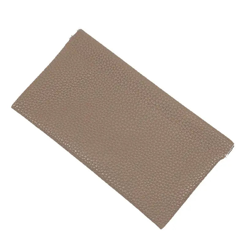 Self-Closing Artificial Leather Long Wallet Passport Driver's License ID Holder Headphone Data Cable Storage Cash Pouch
