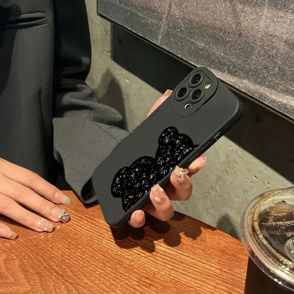 Floral Bear Painting Phone Case For iPhone 17 16 15 14 Pro Max 16E 13 12 11 16 Plus 17 Air Shockproof Soft Silicone Bumper Cover
