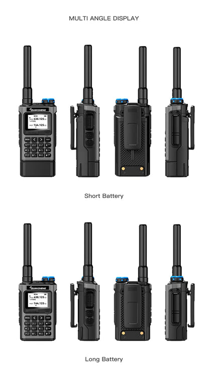 QUANSHENG K1 Air Band Walkie Talkie Wireless Copy Frequency Meter Type-C Charging NOAA Multi-Band Portable Two Way Radio UV