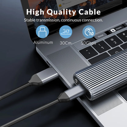 ORICO Tool Free Aluminum M2 NVMe SSD Enclosure 10Gbps PCIe Type C M.2 SSD Case NVMe M Key Solid State Drive Case Support UASP