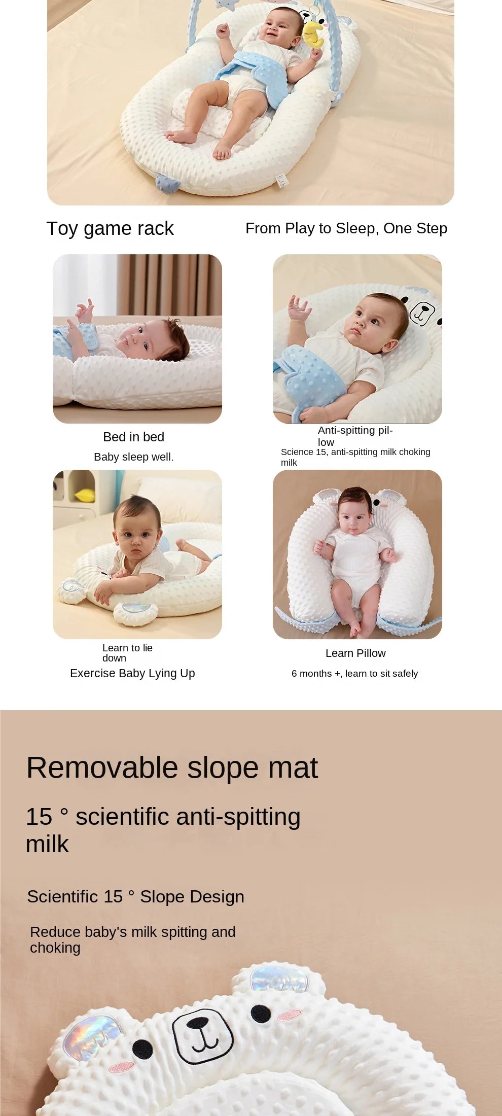Lazychild Bed In Bed Baby Lying Down Sleeping Soundly Newborn Sleeping Pad Multifunctional Safety Device Gift Set Drop-shipping