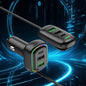 6-Ports USB Type-C Front And Rear Extension Car Charger With RGB Light PD Fast Charging Power Adapter For Iphone Tablet