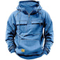Men's Casual Sports Hooded Sweatshirt New Style Outdoor Thick Fashionable Loose Long-Sleeved Pullover with Multiple Pockets