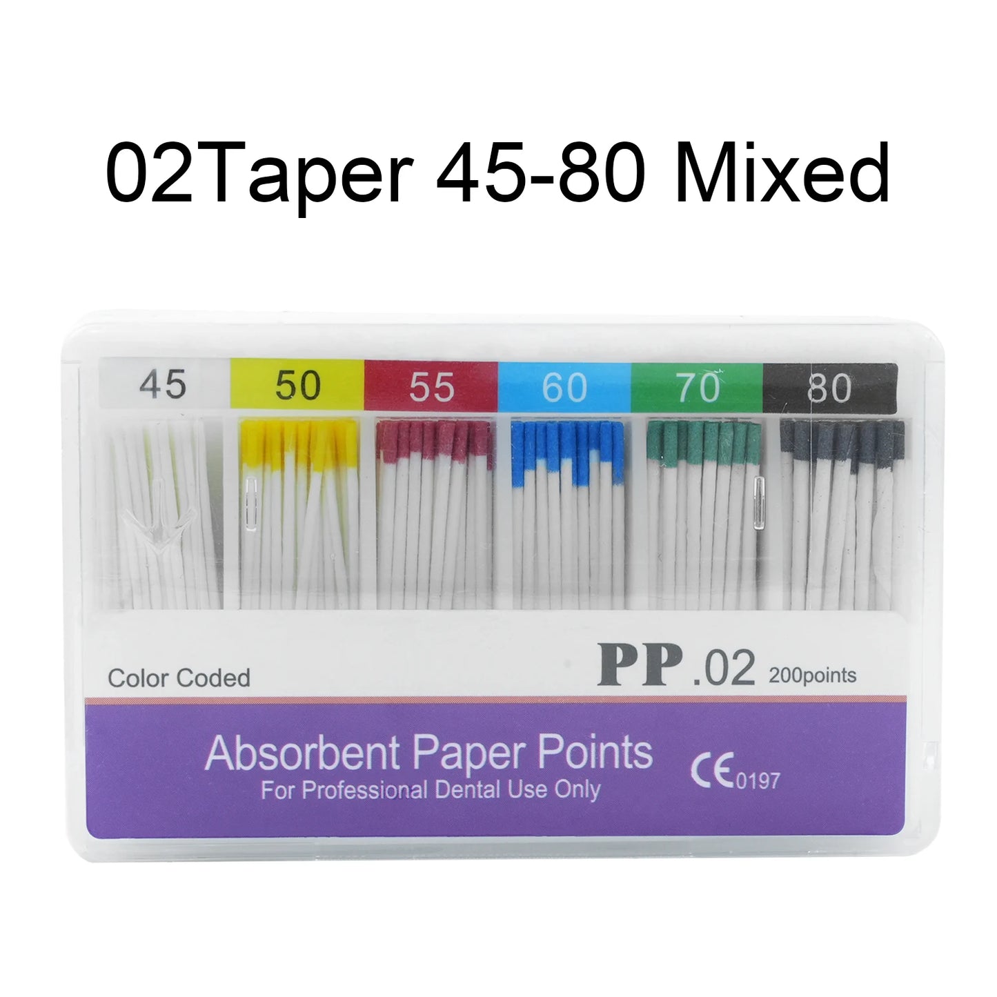 WELLCK 1 Box Dental Absorbent Paper Points Sterile Mixed Sizes 02 04 06 Taper 15-40# For Dentist Use Dentistry Materials