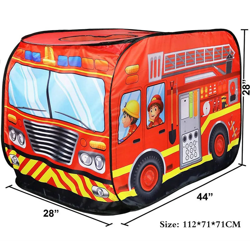 Game House Play Tent Fire Truck Police Bus Foldable Pop Up Toy Play House Children Toys Tent Ice Cream Firefighting Model House