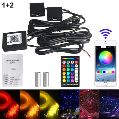 RGBW 1/2/4 split machine Car Roof Star Light APP Control Fiber Optic Star Ceiling Light Starry Sky ceiling for Car Home