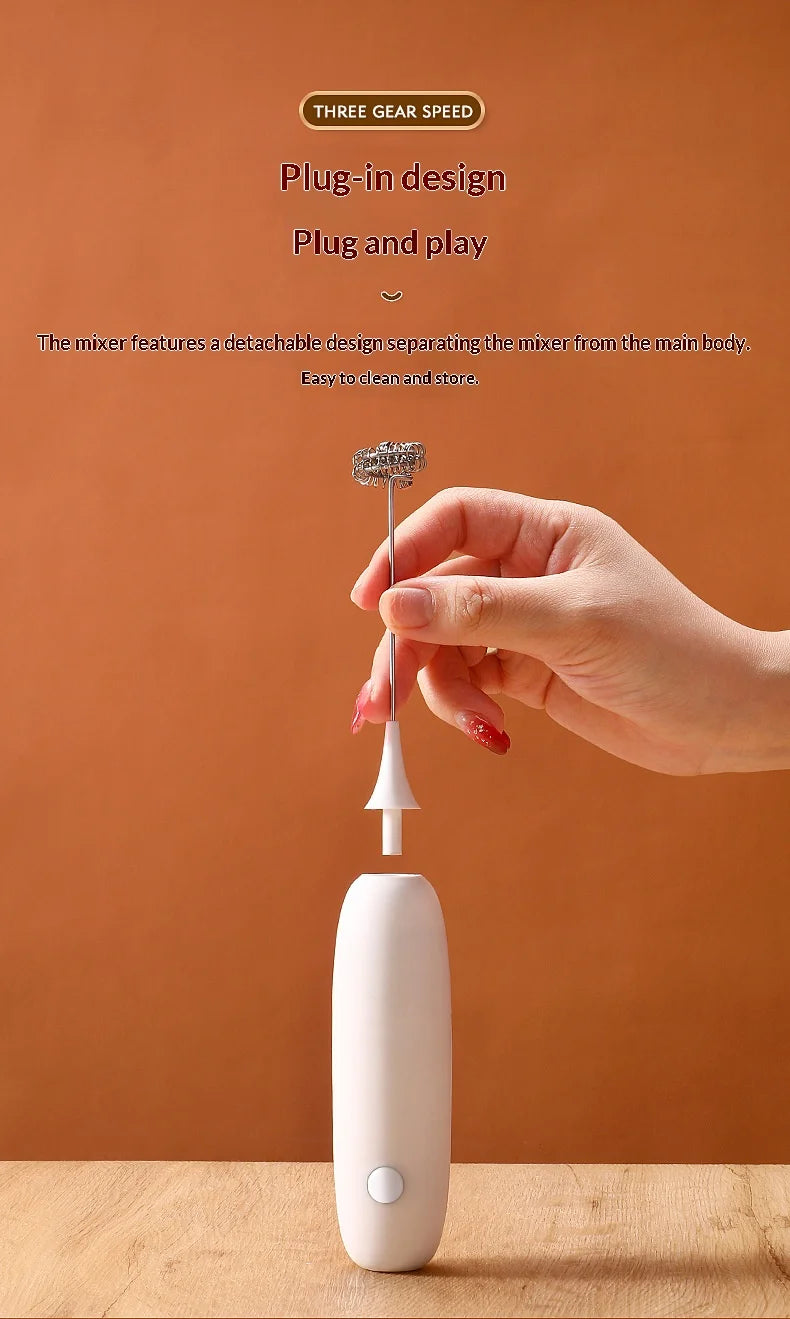 Handheld Electric Milk Frother, USB/Plug Electric Egg Beater, Multi-functional Drink Stirrer for Home Coffee, Milk Foam, Baking