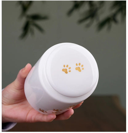 Ceramic Can urns for puppy ashes Sealed and moisture-proof pet souvenir animal funeral urn portable pet memorials and gifts