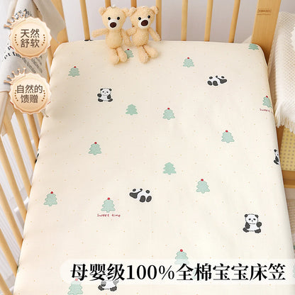 1pcs 130*70CM Breathable Cotton Fitted Crib Sheets for Baby Crib Mattress Cover Soft Bedding Set of Solid Color Infant Bed Sheet