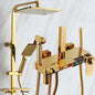 Gold Piano Digital Display Bathroom Shower Set Brass Bathroom Faucet Accessories Thermostatic Digital Bathroom Shower System