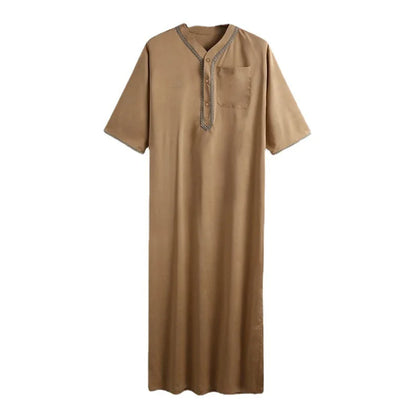 New Eid Muslim Islamic Middle East Abaya Dubai Malaysia Loose Gown Button Shirt Men Clothing Jalabiya Abayas Ramadan Caftan