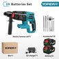 YOFIDRA 26mm Brushless Electric Rotary Hammer Cordless Multifunctional Impact Hammer Drill Power Tools For Makita 18-21V Battery Pin