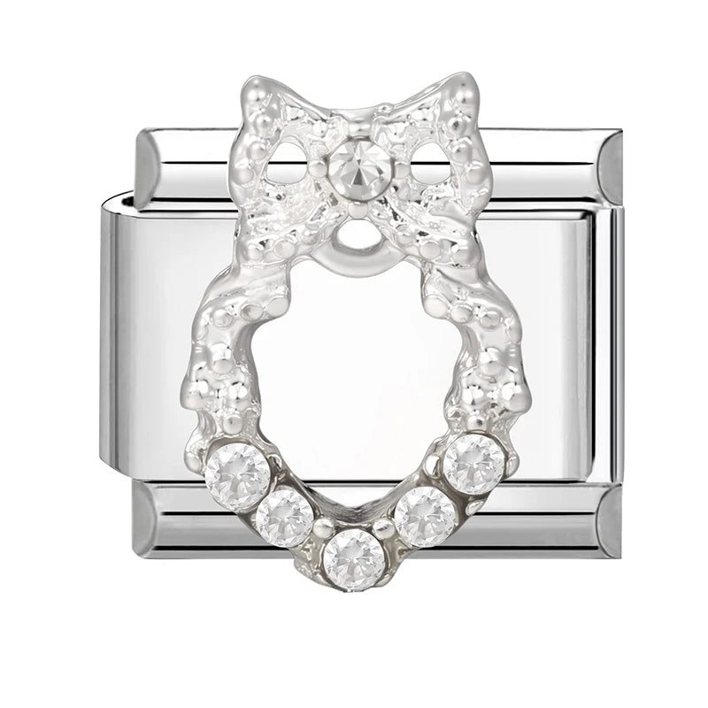 Y2K Butterfly Bow Knot Heart Star Moon Zircon Daisy Cross Italian Charm Links Fit 9mm Stainless Steel Bracelet DIY Making Gifts