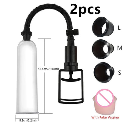 Male Penis Pump Dick Stimulate Extender Masturbator For Man Vacuum Pump Manual Penis Enlarger Big Dick Lasting Trainer Sex Toy
