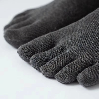 5Pairs Toe Socks Crew Socks Men and Women Five Fingers Socks Breathable Cotton Socks Sports Running Solid Color as Birthday Gift