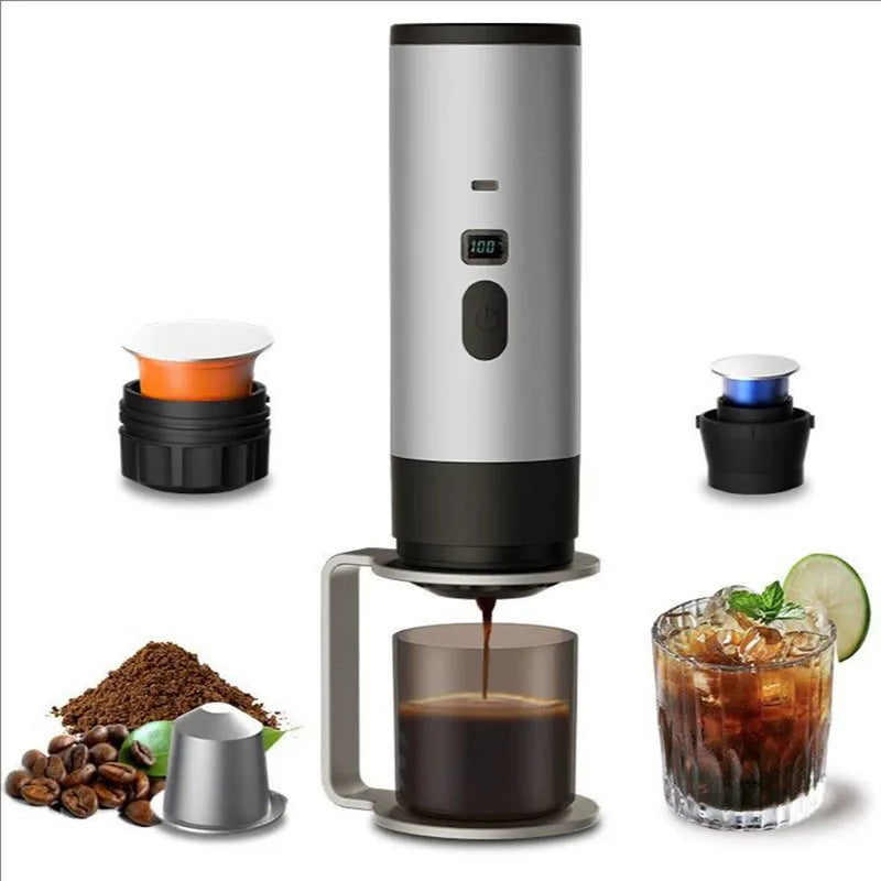 New Upgraded Version Outdoor Wireless Portable Espresso Machine Car Electric Heating Capsule Coffee Machine Suitable for Home