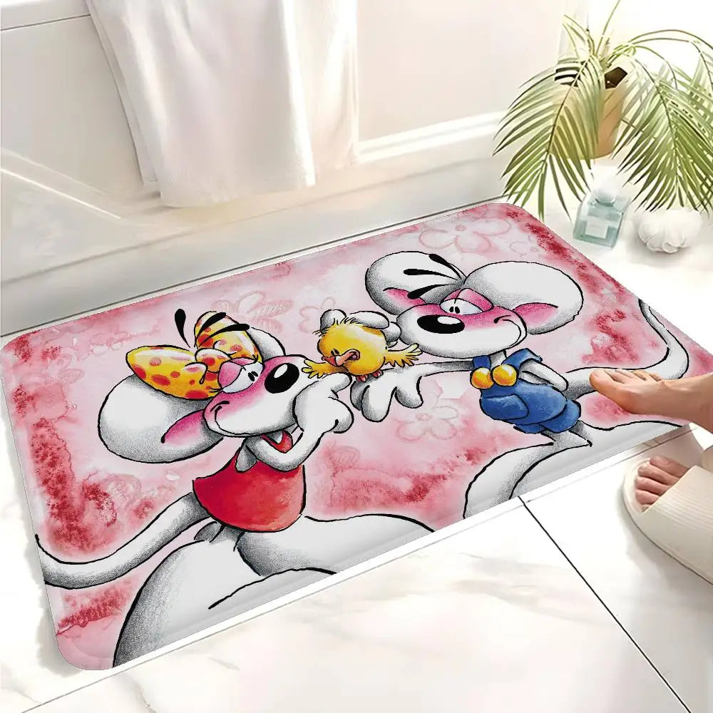 Popular Character D-Diddl Cut Bathroom Mat Non-Slip Laundry Room Mat Laundry Decor Balcony Child Living Room Toilet Rug