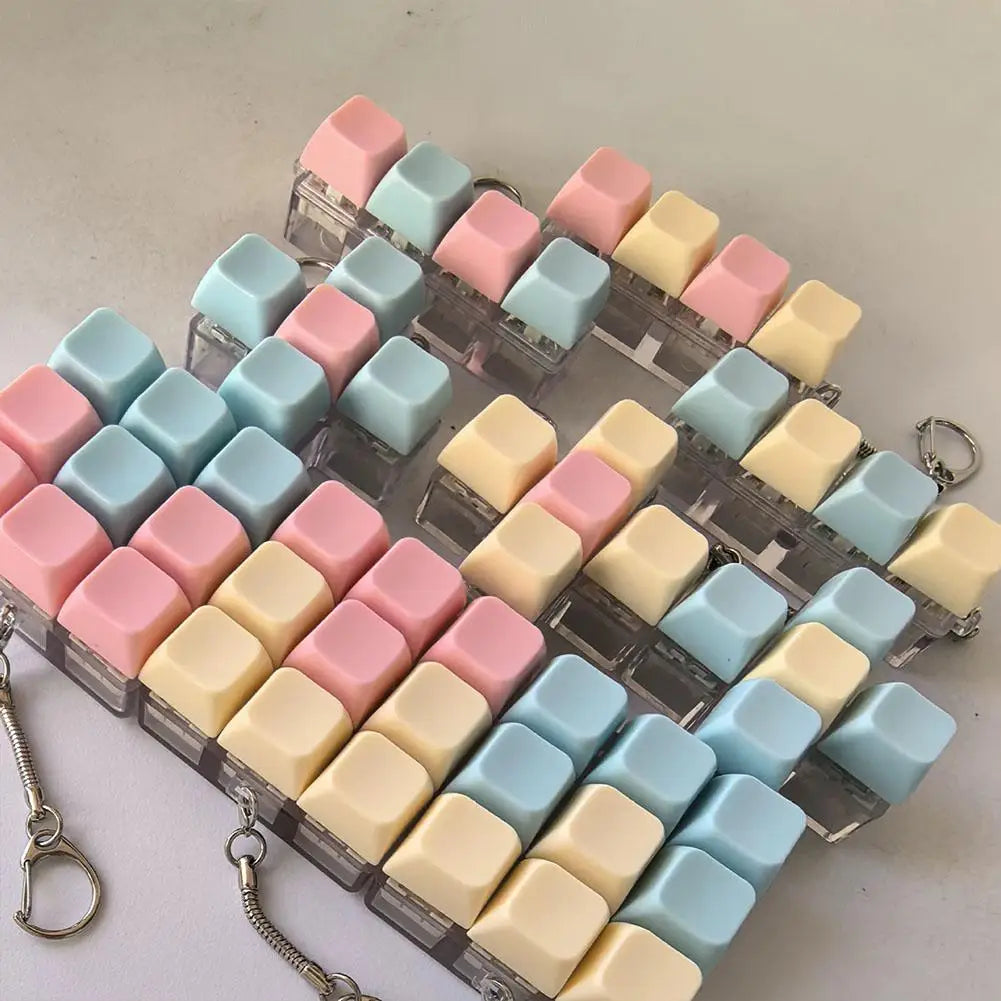 Fidget Decompression 1/4/5/9 Keyboard Key Toy Anti Stress Finger Keyboard Games For Adults Antistress Toys Boys Girls Keychain
