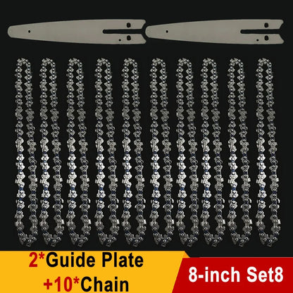 8 Inch Saw Bar 1/4"P Electric Saw 45 knots 22 knives Electric Chain Saw Guide Replacement Mini Steel Chainsaw Chains Garden Tool