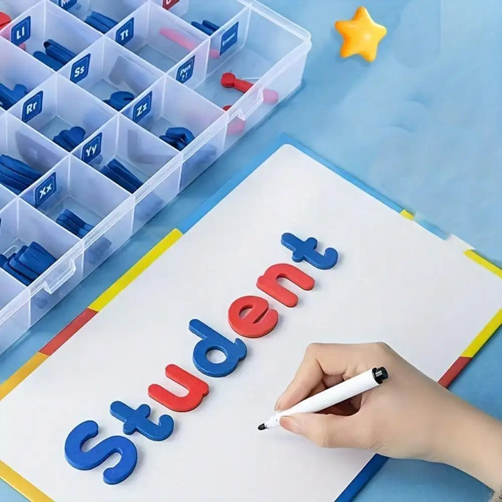 Magnetic letter spelling board set teaching tool, helpful for teaching and intellectual development, improving language skills