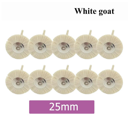 10Pcs/Bag Dental Odontologia Polishing Brush Wheel Rotary Tools 2.35mm HP Shank Wool Goat Cotton Black Buff Dentistry Laborator