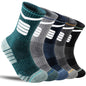 5 Pairs Merino Wool Hiking Reflective Socks Outdoor Night Men&Women Trail Running Cycling Trekking Moisture Wicking Cushion Crew Socks