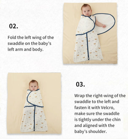 Baby Sleeping Bag For Newborn Sleep Aid Thin Soft Cotton Boys Girls Wrap Sleepwear Adjustable Breathable Baby Swaddle Blanket