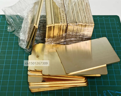 2mm Thick Solid Brass Business Cards Metal Blank Plates Mill Finish Unpolished For Fiber Laser Engraving DIY Craft