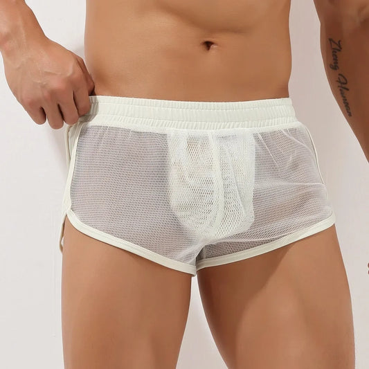 New Seobean-mesh shorts for men with a U pouch, Pajama wear, casual  home