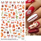 1PCS New Christmas Decorations 2023 New Year Nail Stickers Press on Nails Laser Snowflake Christmas Tree 3D Nail Decal