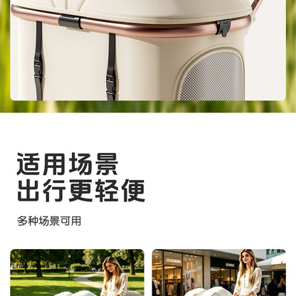 A6-2 Twin Pet Stroller Aluminum Alloy Detachable Foldable Lightweight Separate Travel Cart for Dogs Cats