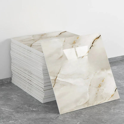 10PCS Waterproof 3D Ceramic Tile Sticker Imitation Marble Self Adhesive Wall Floor Sheet for Home Renovation Decoration Use