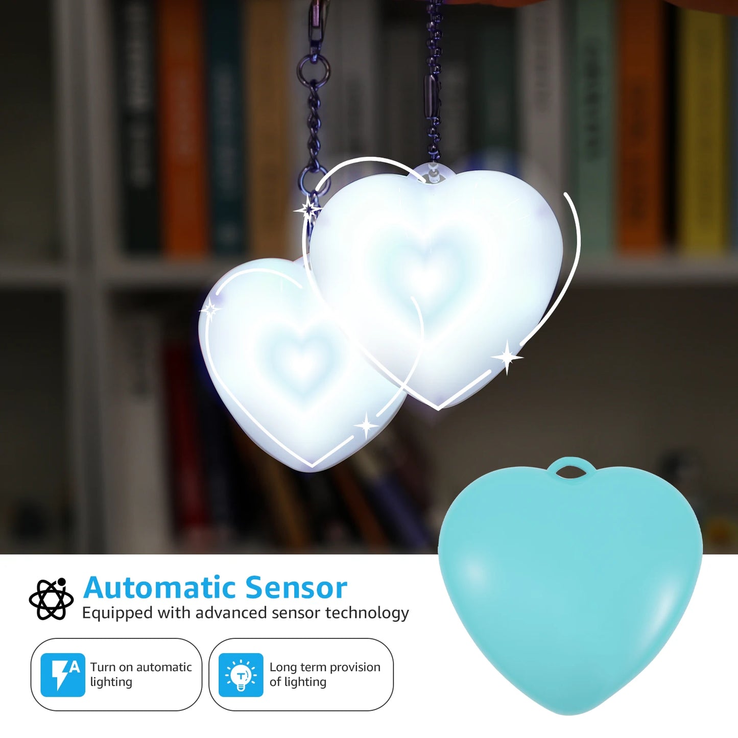 1/2/4Pcs Handbag Night Light Heart-Shape Purse Light LED Automatic Sensor Rechargeable Touch Wallet Tote Bag Mini Light Keychain