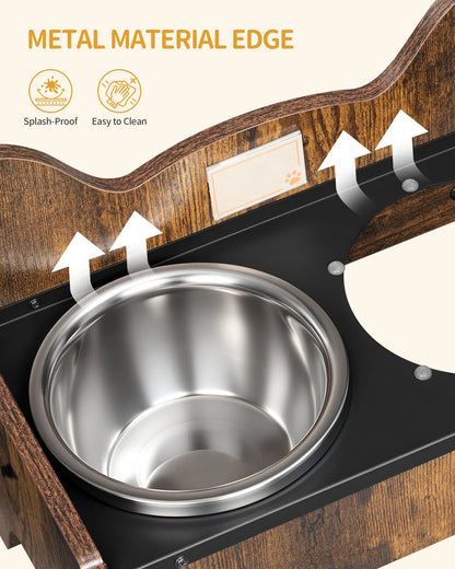 Raised Dog Bowl, Includes Two Stainless Steel Bowls with Splash-proof, Squeaky-Free Design, Suitable for Small and Medium Dogs