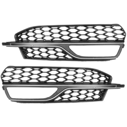 For Audi A3 S-Line S3 2014 2015 2016 Pair Car Front Bumper Fog Light Grille Cover Honeycomb Mesh Fog Lamp Cover Racing Grill