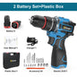 Gisam 95NM Brushless Electric Impact Drill 25+3 Torque 3 in 1 Cordless Electric Screwdriver Portable Power Tools For Home Woodwo