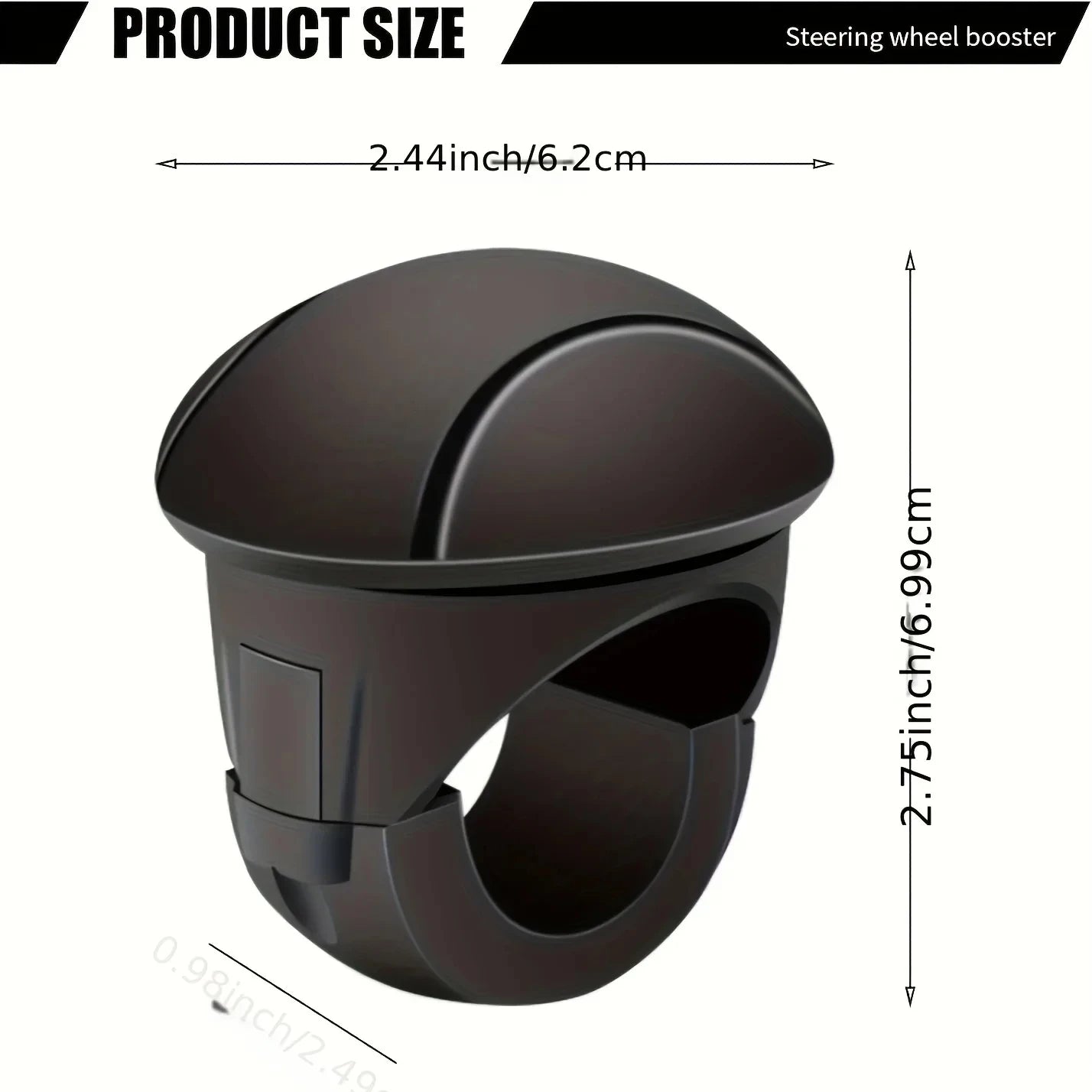 Easy-Grip Silicone Steering Wheel Knob 360° Smooth Rotation One-Hand Operation with Built-in Metal Bearing & Non-Slip Grip