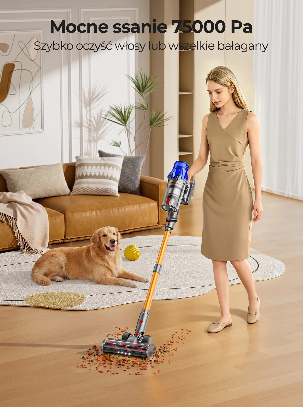 90 Min Laresar V7S 75000PA 650W Cordless Vacuum Cleaner Handheld Long Runtime Removable Battery Smart Display Home Appliance