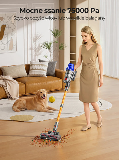 90 Min Laresar V7S 75000PA 650W Cordless Vacuum Cleaner Handheld Long Runtime Removable Battery Smart Display Home Appliance