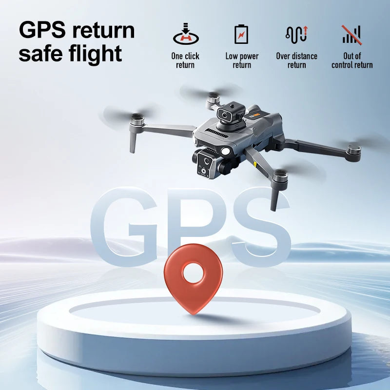 New K19 Max GPS Drone Dual Camera 5G FPV Transmission Brushless Remote Control Aerial Photography Airdrop 4.5INCH Screen Display